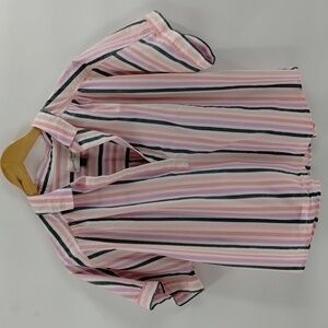 Universal Thread Women's Button Up Striped Top Size XL Shirt Sleeve